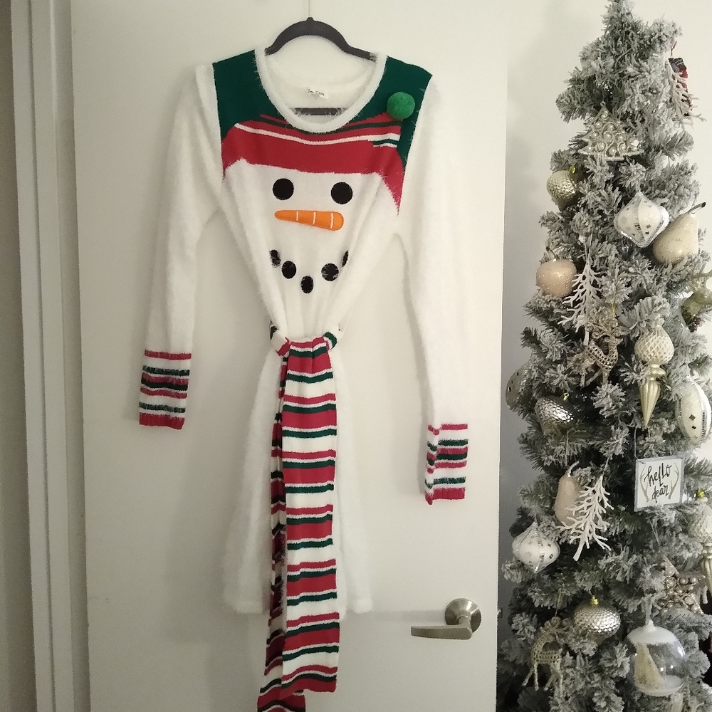 Snowman Woman's Dress with Belt NEW